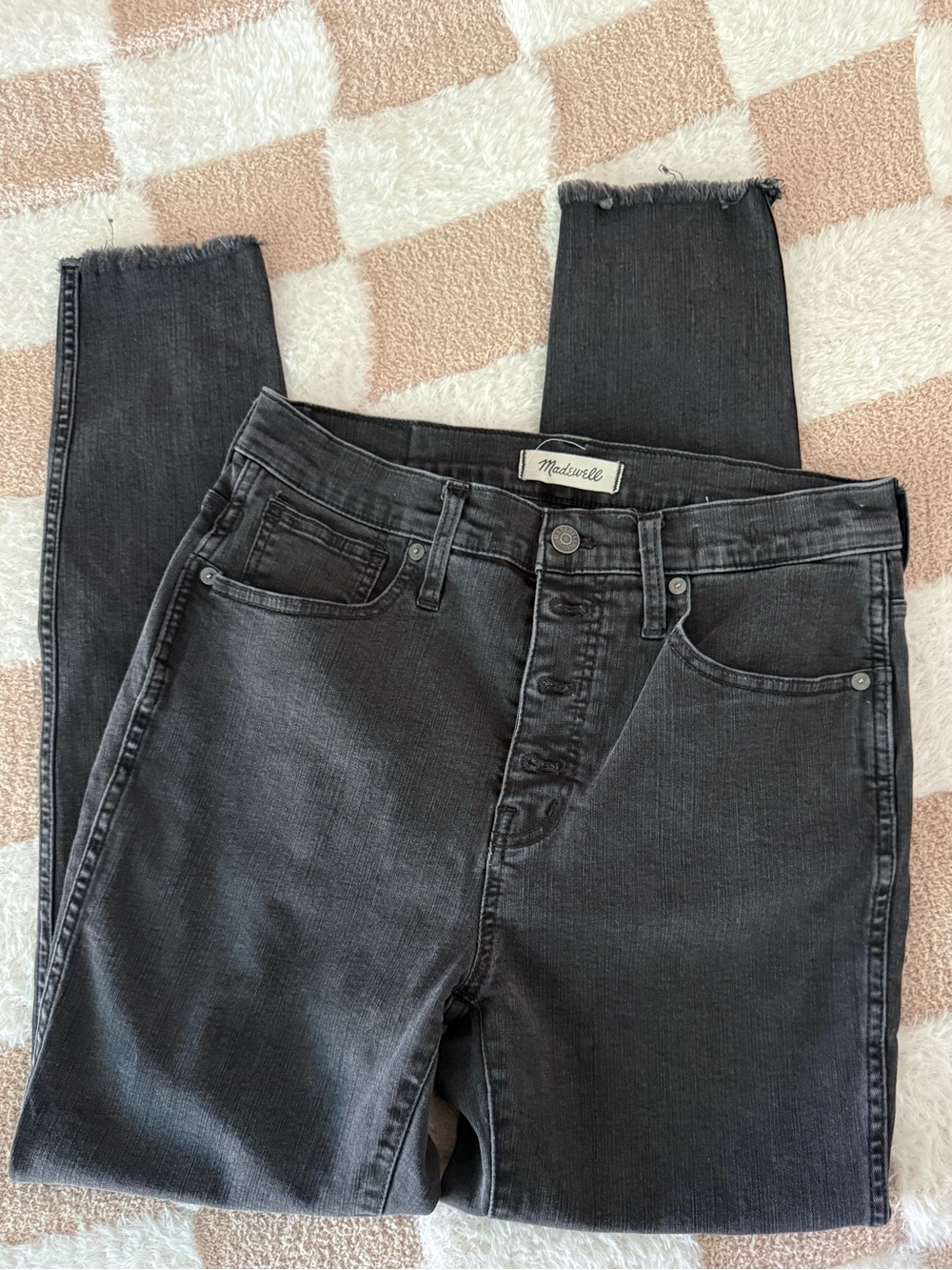 Madewell High-Rise Washed Black Skinny Jeans